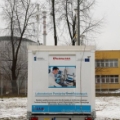 Mobile environmental analyses lab situated next to the MARIA reactor building