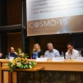Professors Kari Enqvist, Juan Maldacena, Katherine Freese, Stephen Barr, Raphael Bosso, Leszek Roszkowski (source: COSMO-15, photo Jaroslaw Chrostowski) 