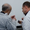 Dr. Ali Akbar Salehi listens to presentation on medical accelerators manufactured in NCBJ (photo Marcin Jakubowski, NCBJ)ch w NCBJ akceleratorów medycznych, fot. Marcin Jakubowski, NCBJ