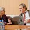 Prof. dr. A.J.H. Donne (EUROfusion) i dr hab. Anna Wysocka-Rabin (NCBJ). (fot. M. Jakubowski, NCBJ)